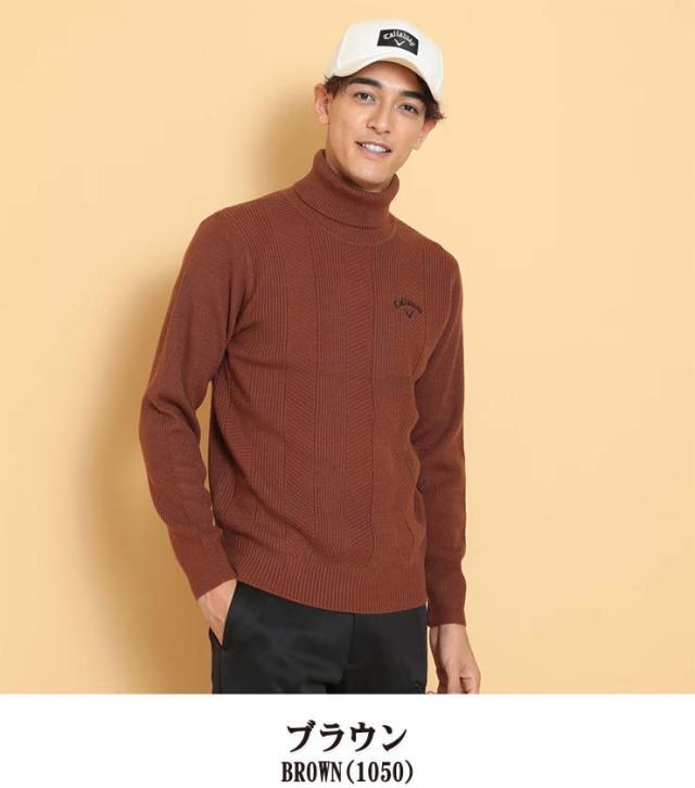 キャロウェイ 畦編み タートルネック ニット セーター ゴルフウェア
