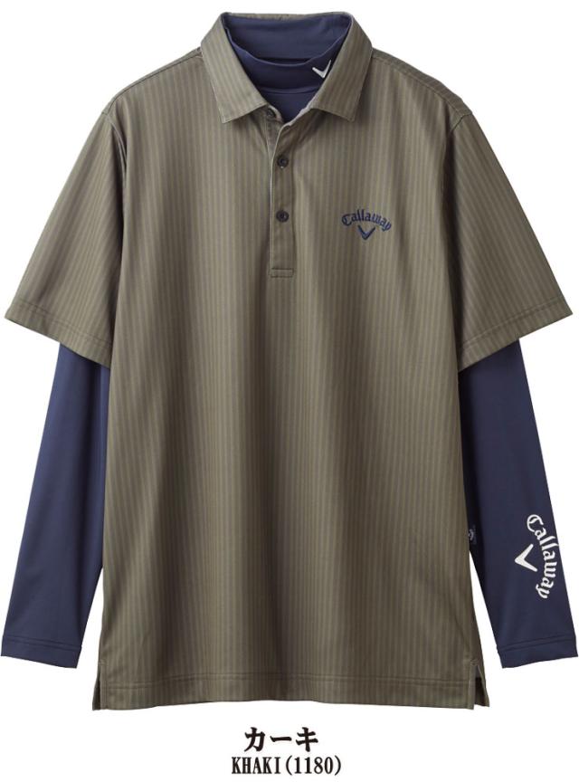 callawayキャロウェイ　半袖ポロシャツ　ゴルフウェア　メンズM サイズ：LL CALLAWAY キャロウェイ 半袖ポロシャツ ボタンダウン 総柄
