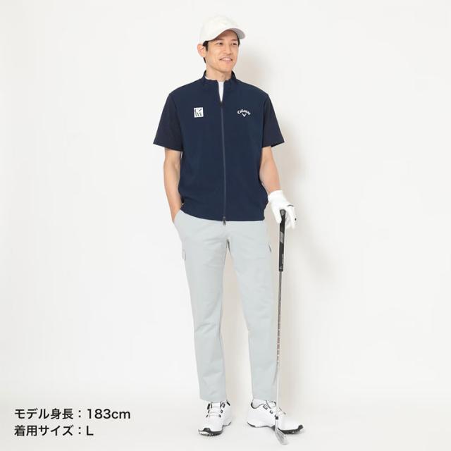 キャロウェイ 8WAYストレッチ ハイブリッド フルジップ スウェット 半袖 ブルゾン ゴルフウェア メンズ 2025年秋冬モデル M-3L C25217100_6
