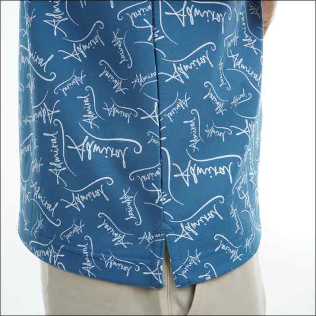 アドミラルゴルフ メンズ ウェア マルチロゴプリント 半袖 ポロシャツ