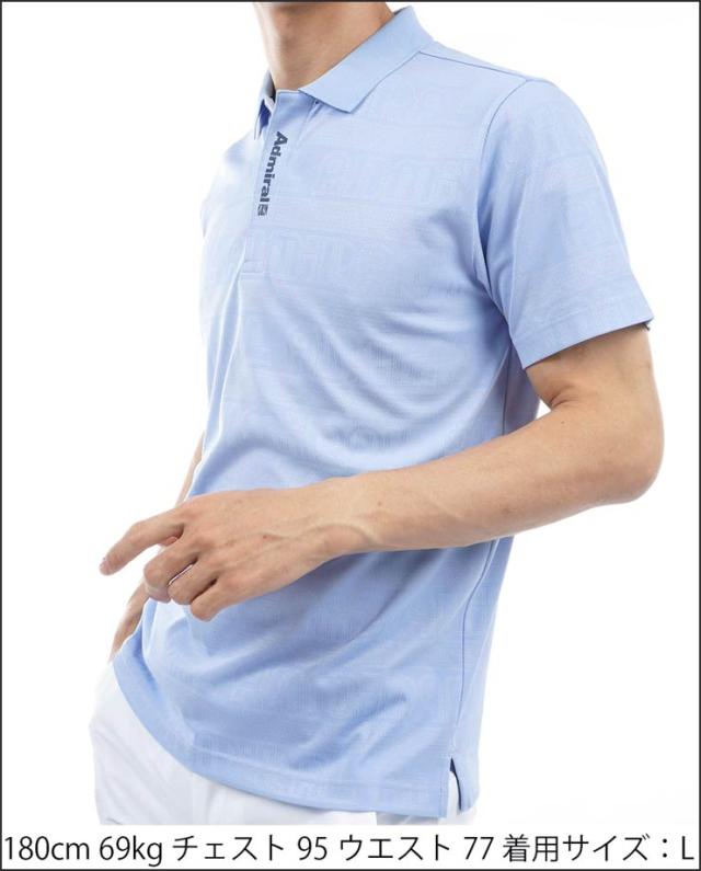 アドミラルゴルフ メンズ ウェア ロゴジャカード 半袖 ポロシャツ