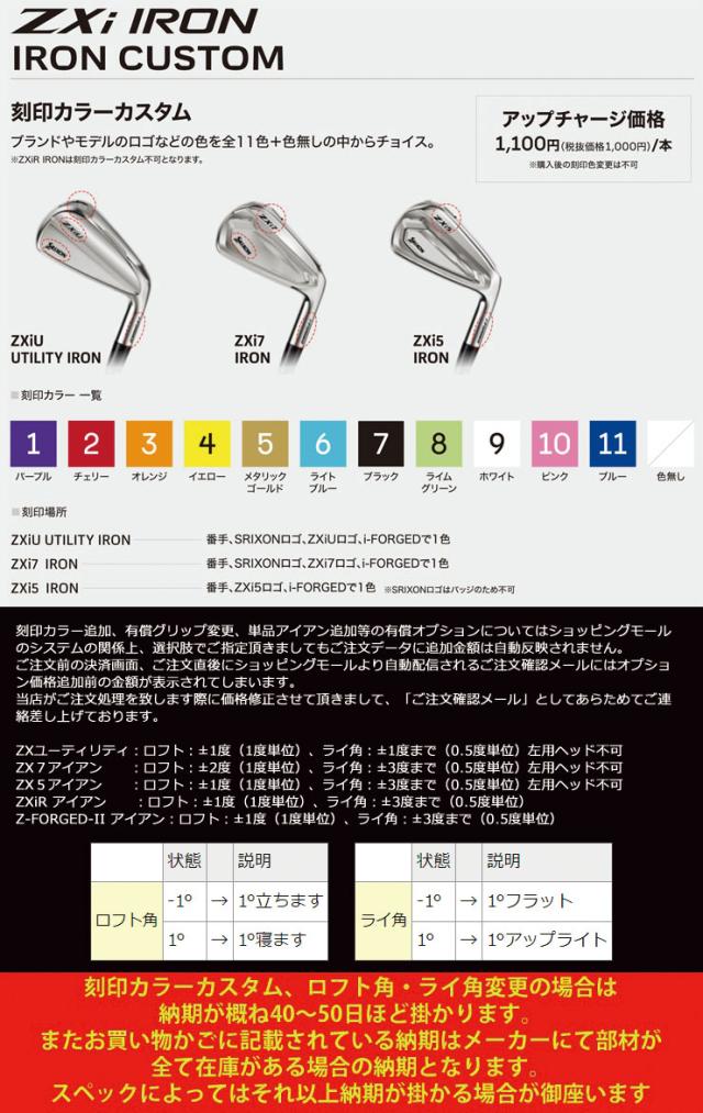 特注カスタムクラブ スリクソン ZXi7 アイアン ATTAS SPEED for IRON