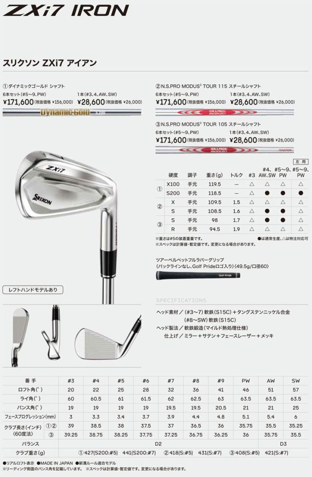 特注カスタムクラブ スリクソン ZXi7 アイアン AMT WHITE シャフト 4本