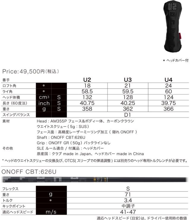 特注カスタムクラブ オノフ 2026 KURO ユーティリティ