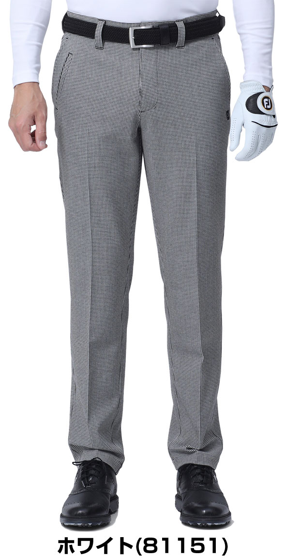 FOOTJOY フットジョイ ゴルフ 秋冬 マルチポケット パンツ グレー XL フットジョイ ゴルフウェア メンズ ハウンドトゥース 起毛 マルチ