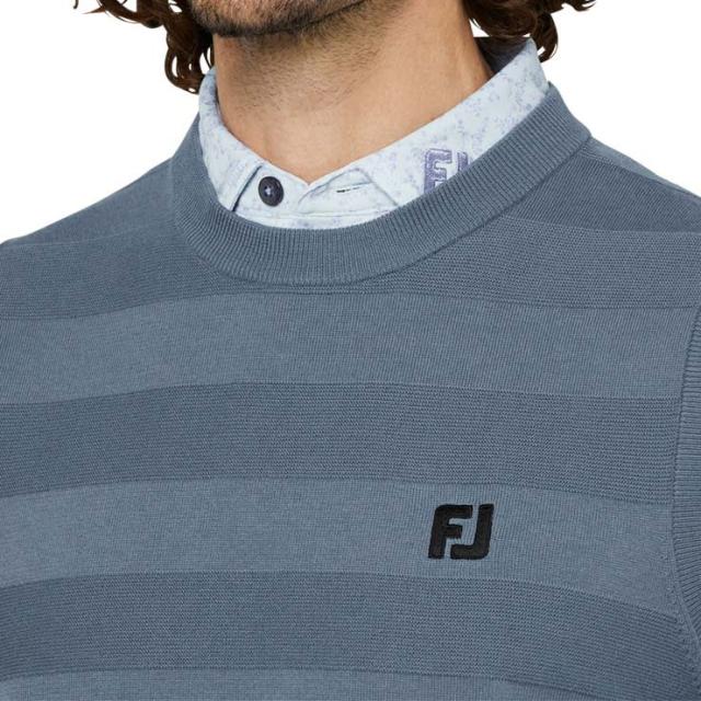 フットジョイ 編地切替ボーダー クルーネック ニットベスト ゴルフウェア メンズ 2025年秋冬モデル M-XL FJ-F25-M05_6