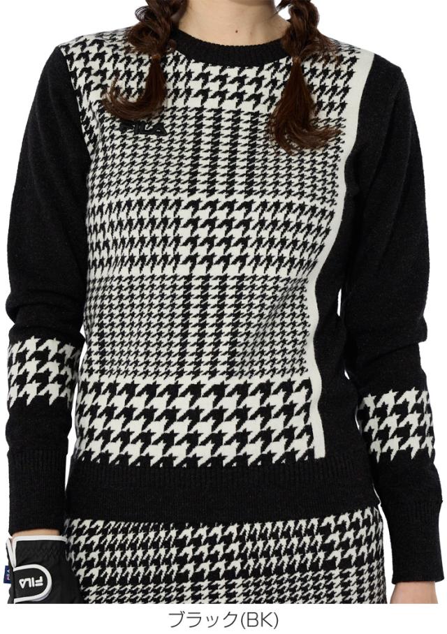 フィラゴルフ レディース ゴルフウェア 総柄パネル クルーネック