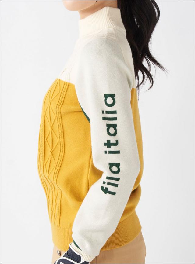 フィラゴルフ ブロック切替 モックネック セーター ウェア レディース