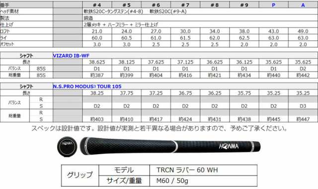 特注カスタムクラブ 本間ゴルフ ツアーワールド TW757Vx アイアン