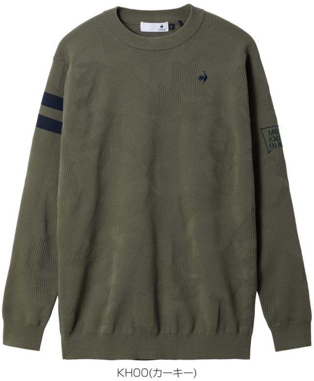 ルコックスポルティフ ゴルフ モザイク柄ジャカード クルーネック