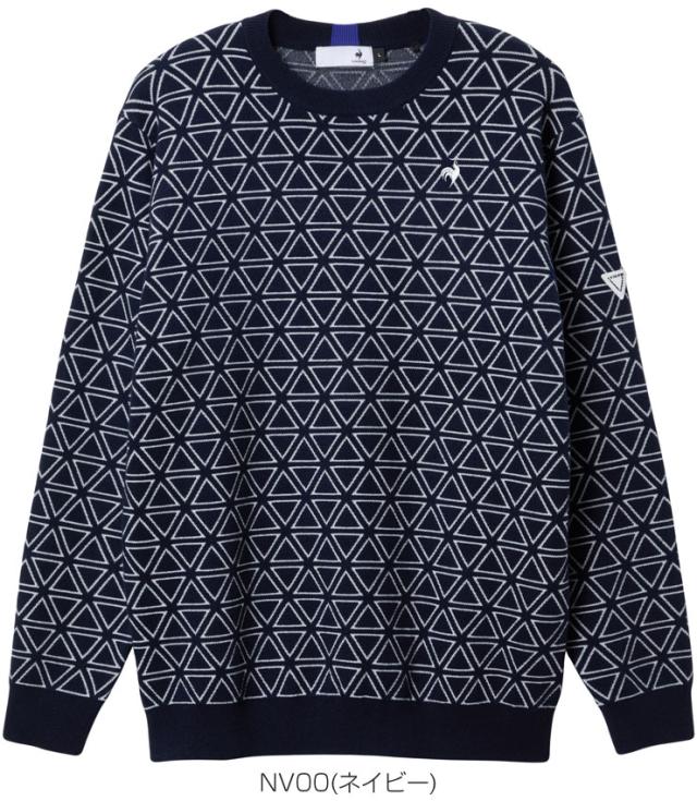 ルコックスポルティフ ゴルフ トライアングル柄ジャカード クルー