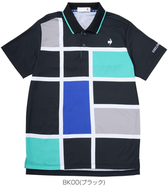 ルコックスポルティフ ゴルフ サンスクリーン カラーブロック大柄 半袖 ポロシャツ ウェア メンズ 2025年春夏モデル M-LL LG5SHS02M ルコックスポルティフ ゴルフ サンスクリーン カラーブロック大柄 半袖