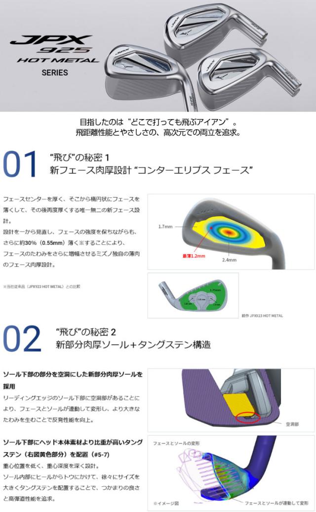 ミズノ JPX 925 HOT METAL HL アイアン MFUSION i カーボンシャフト 5本セット[＃6-P]_1