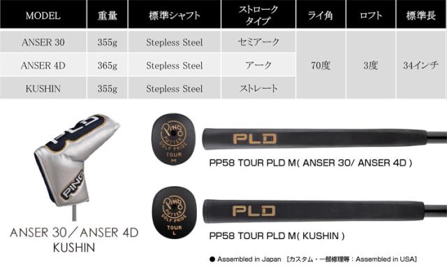 ピン PLD MILLED ANSER 30 パター PING PP58 TOUR M グリップ