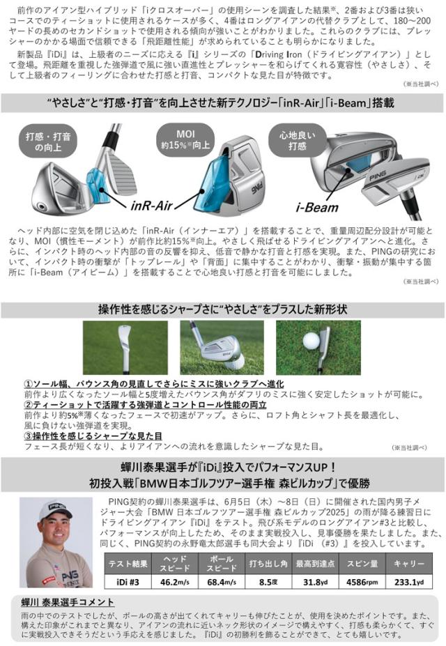 特注カスタムクラブ ピン iDi ドライビングアイアン N.S.PRO Zelos6 シャフト