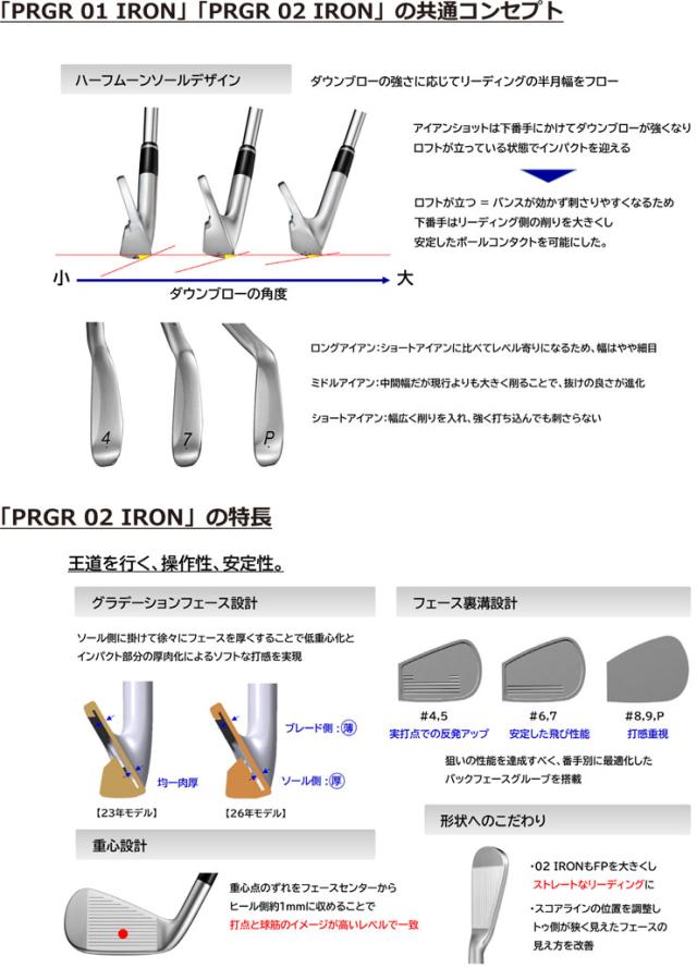 特注カスタムクラブ プロギア 02 アイアン Diamana M FOR PRGR シャフト 4本セット[＃7-PW]_3