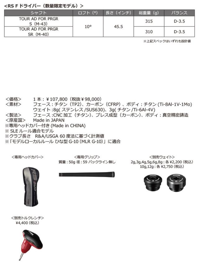 特注カスタムクラブ プロギア RS F ドライバー N.S.PRO Regio formula B+ シャフト_8