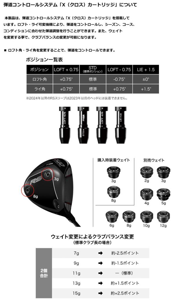 特注カスタムクラブ プロギア RS ドライバー グラファイトデザイン Tour AD GC シャフト_7