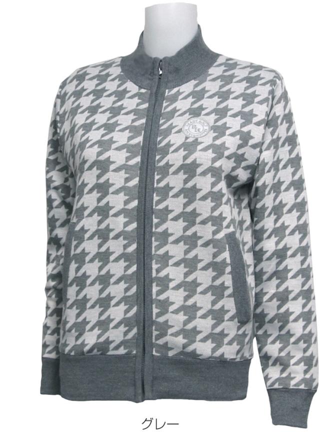 ロッキー＆ホッパー レディース ゴルフウェア 千鳥柄 フルジップ 防風