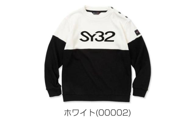 SY32 by SWEET YEARS メンズ ゴルフウェア 裏起毛サーマル フロッキープリント モックネック 長袖シャツ SYG-23A01 2023年秋冬モデル M-XL_2