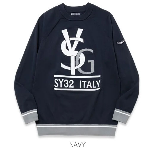 SY32 by SWEET YEARS ゴルフ SYGロゴ クルーネック セーター ウェア メンズ 2024年秋冬モデル SYG-24A042 M-L_2
