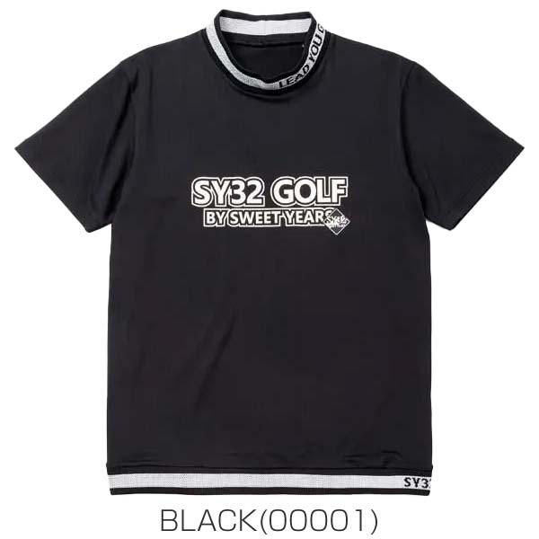 SY32 by SWEET YEARS ライト ストレッチ ロゴ モックネック 半袖シャツ ゴルフウェア メンズ 2025年春夏モデル M-XL SYG-25S038_1