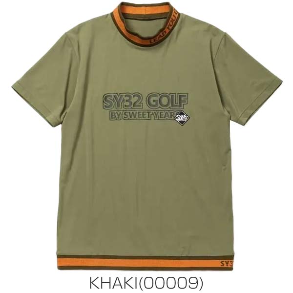 SY32 by SWEET YEARS ライト ストレッチ ロゴ モックネック 半袖シャツ ゴルフウェア メンズ 2025年春夏モデル M-XL SYG-25S038_3