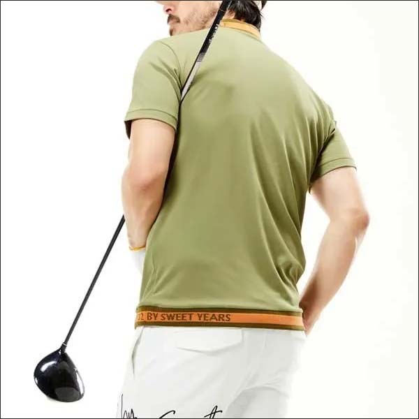 SY32 by SWEET YEARS ライト ストレッチ ロゴ モックネック 半袖シャツ ゴルフウェア メンズ 2025年春夏モデル M-XL SYG-25S038_6