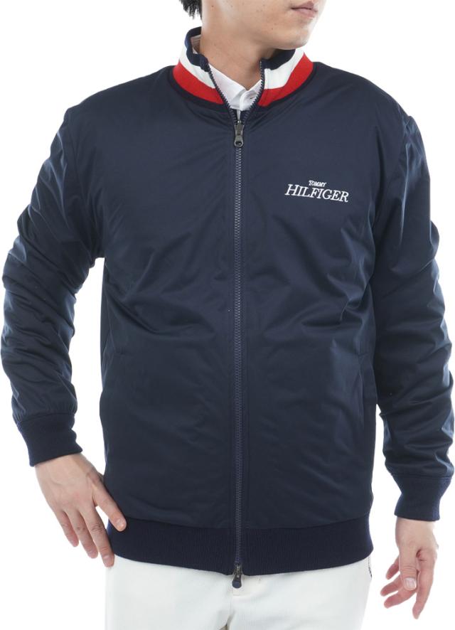 【新品未使用】トミーヒルフィガー ロゴジャガードニット リバーシブルジャケット トミーヒルフィガー ロゴジャガードニット フルジップ リバーシブル