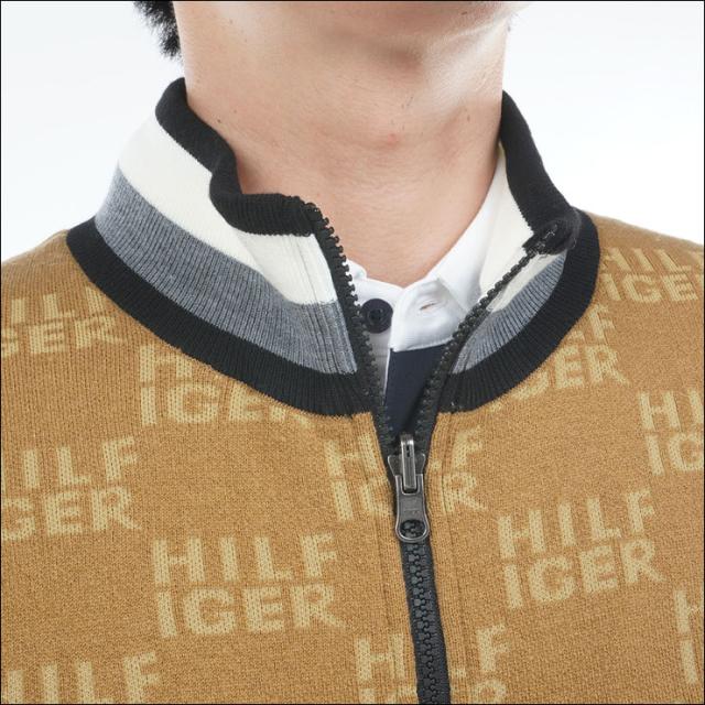 トミーヒルフィガー ロゴジャガードニット フルジップ リバーシブル