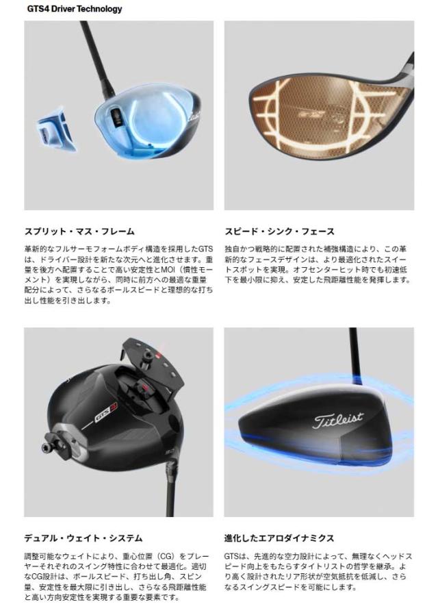 タイトリスト GTS4 ドライバー TENSEI 1K WHITE RIP シャフト_4
