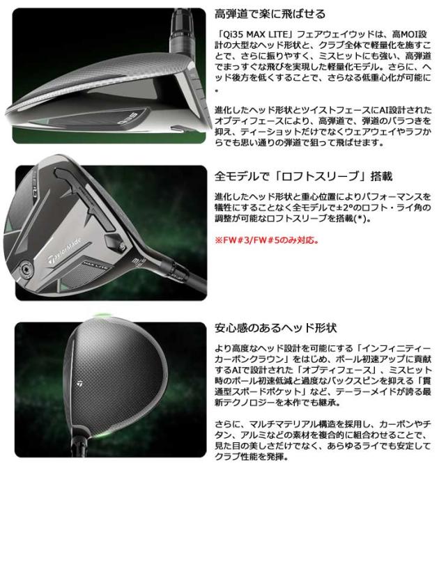 特注カスタムクラブ テーラーメイド Qi35 MAX LITE フェアウェイウッド