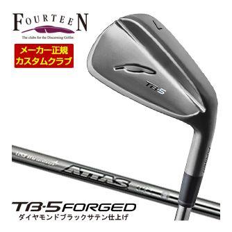 特注カスタムクラブ フォーティーン 2025NEW TB-5 FORGED アイアン ダイヤモンドブラックサテン仕上げ USTマミヤ アッタス アイアン 10 シャフト 単品[＃5、＃6、＃7、＃8、＃9、PW]