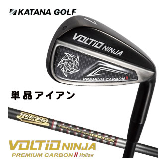 カタナゴルフ 2025年モデル VOLTIO NINJA PREMIUM CARBON II Hollow アイアン 単品[＃6、AW、SW] グラファイトデザイン製 オリジナル TOUR AD VG-02 シャフト