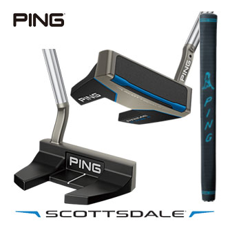 ピン SCOTTSDALE PRIME TYNE 4 パター PING PP58 ブラック/ブルー ミッドサイズ グリップ装着モデル
