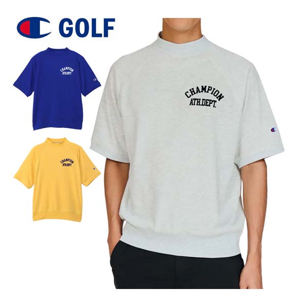 チャンピオン ゴルフ テックウィーブ テリー モックネック スウェット 半袖シャツ ウェア メンズ 2025年春夏モデル M-XL C3-BG003