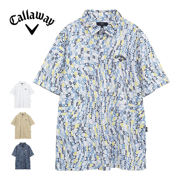 キャロウェイ かざあなメッシュ ロゴプリント 半袖 ポロシャツ ゴルフウェア メンズ 2025年春夏モデル M-3L C25134120
