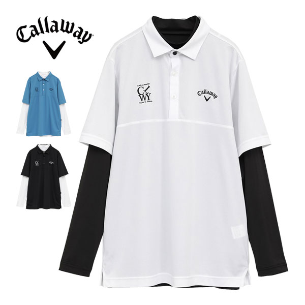 キャロウェイ 半袖ポロシャツ + ハイネック 長袖インナーシャツ セット ゴルフウェア メンズ 2025年秋冬モデル M-3L C25234108