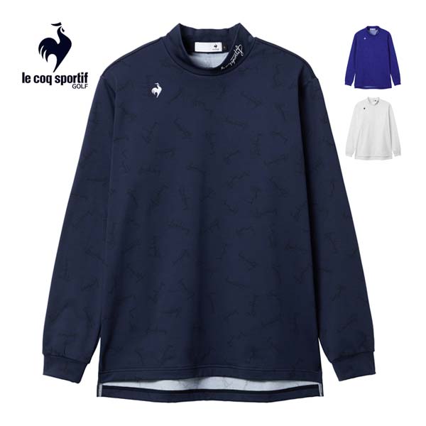ルコックスポルティフ ゴルフ 総柄プリント 裏起毛 モックネック 長袖シャツ ウェア メンズ 2025年秋冬モデル M-3L LG5FLS51M
