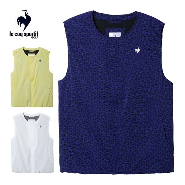ルコックスポルティフ ゴルフ ヒートマッピング トライアングルウェーブ柄 クルーネック アウターベスト ウェア メンズ 2025年秋冬モデル M-3L LG5FVE00M