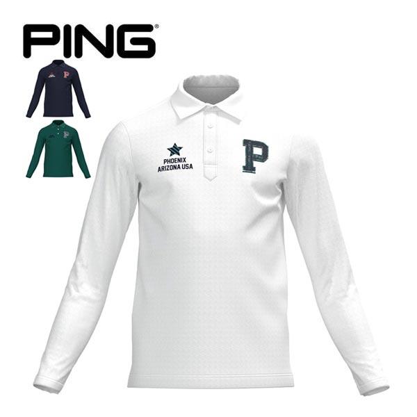 ピン 千鳥 ジャカード 裏起毛 長袖 ポロシャツ ゴルフウェア メンズ S-3L 621-3261901