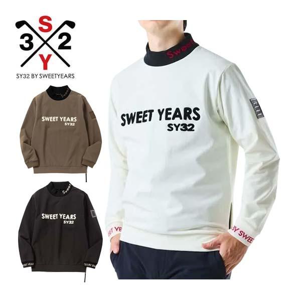 SY32 by SWEET YEARS ストームフリース 裏ボア モックネック シャツ ゴルフウェア メンズ 2025年秋冬モデル M-XL SYG-25A1-45