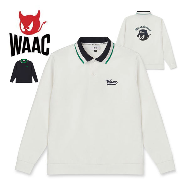 WAAC ライトストレッチポンチ 長袖 ポロシャツ ゴルフウェア メンズ 2025年秋冬モデル L-XL 072254032