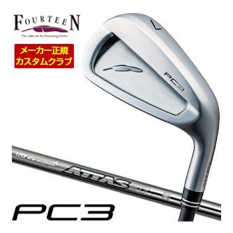 特注カスタムクラブ フォーティーン 2024 PC3 アイアン USTマミヤ アッタス アイアン 40 / 50 / 60 / 80 シャフト 4本セット[＃7-P]