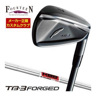 特注カスタムクラブ フォーティーン TB-3 FORGED アイアン ダイヤモンドブラックサテン仕上げ KBS TOUR S-TAPER シャフト 4本セット[＃7-P]