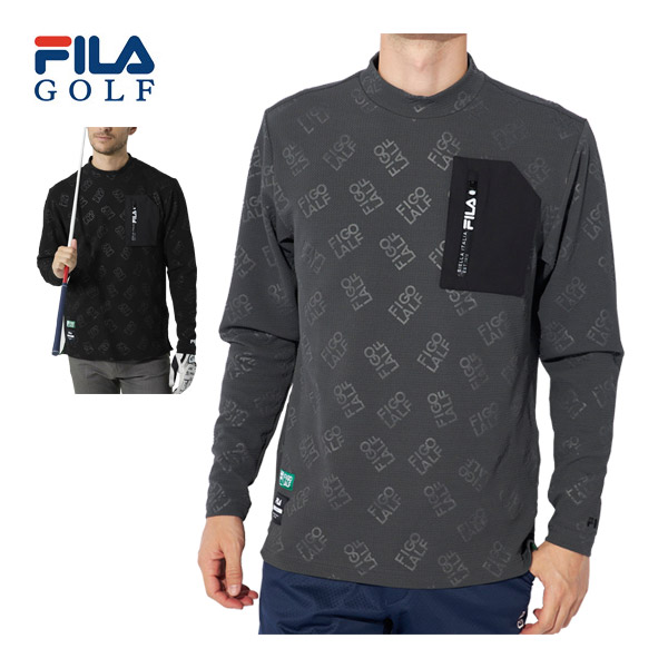 フィラゴルフ エンボスロゴ モックネック 長袖シャツ ウェア メンズ 2024年秋冬モデル 784-542 M-LLの通販は