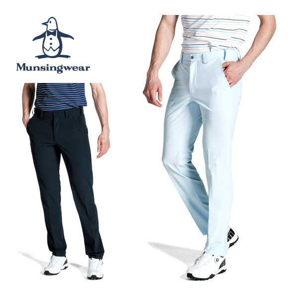 マンシングウェア メンズ ゴルフウェア シーズンコレクション サッカーストライプ ウエストゴム入り ロングパンツ MGMXJD11 2024年春夏モデル