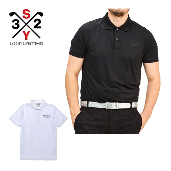 SY32 by SWEET YEARS メンズ ゴルフウェア ジャカード ピンボーダー 半袖 ポロシャツ SYG-24S23 2024年春夏モデル M-XLの通販は