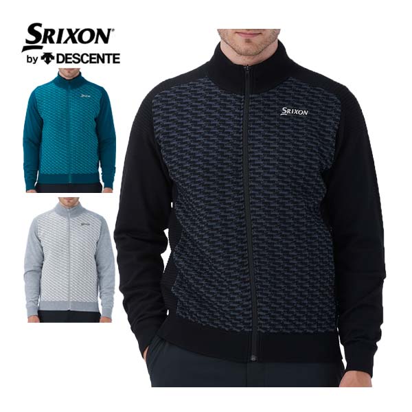 スリクソン by デサント 松山英樹プロ共同開発 ヒートナビ 裏地付き バイカラー フルジップ セーター ゴルフウェア メンズ 2024年秋冬モデル M-3L RG4FST05Mの通販は