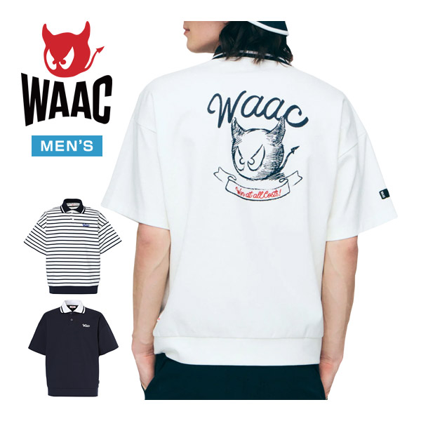 昔書きました！ WAAC バックグラフィック ライトストレッチポンチ 半袖 ポロシャツ